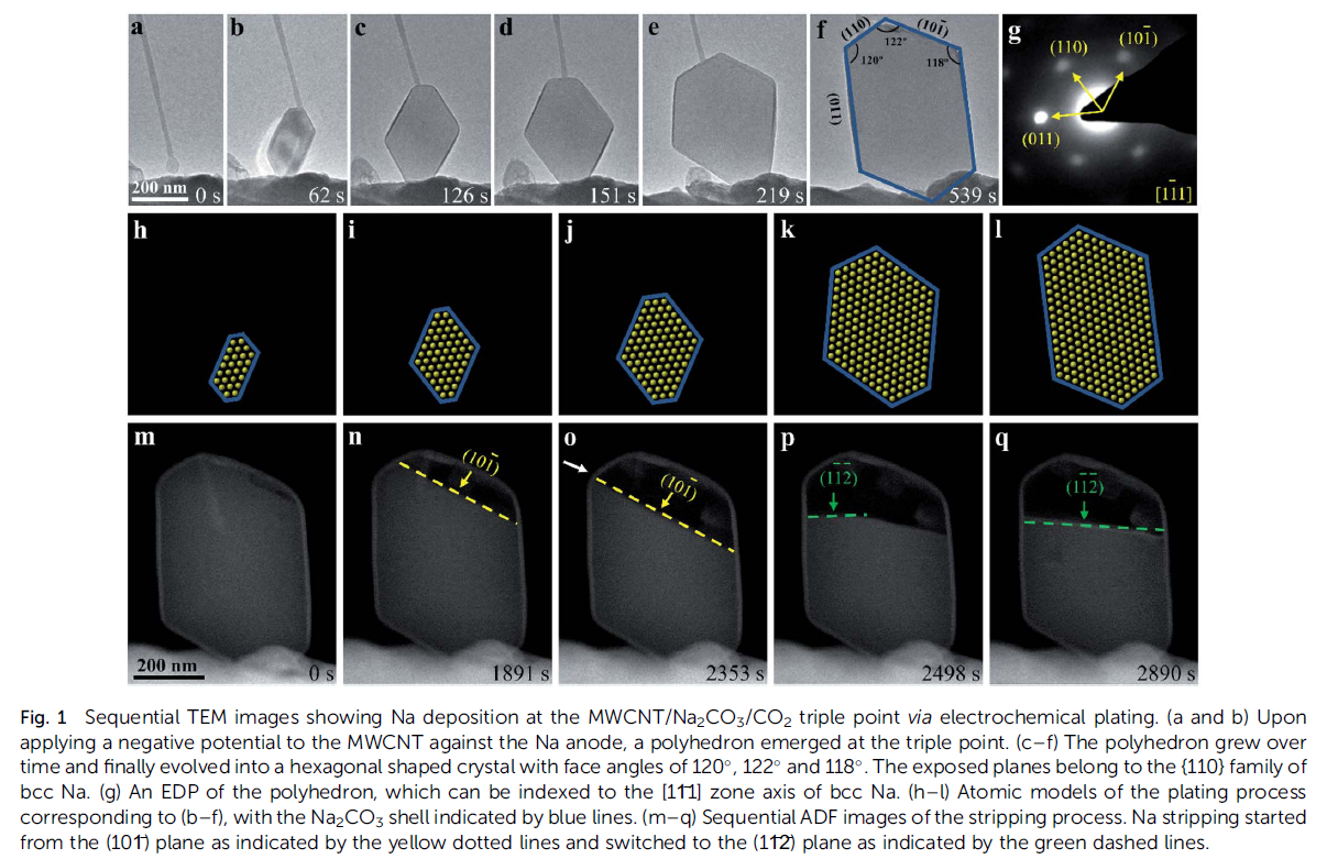 燕山大學(xué):鈉金屬沉積/剝離動(dòng)力學(xué)過程的原位觀察(圖2) 圖 原位充放電2.png